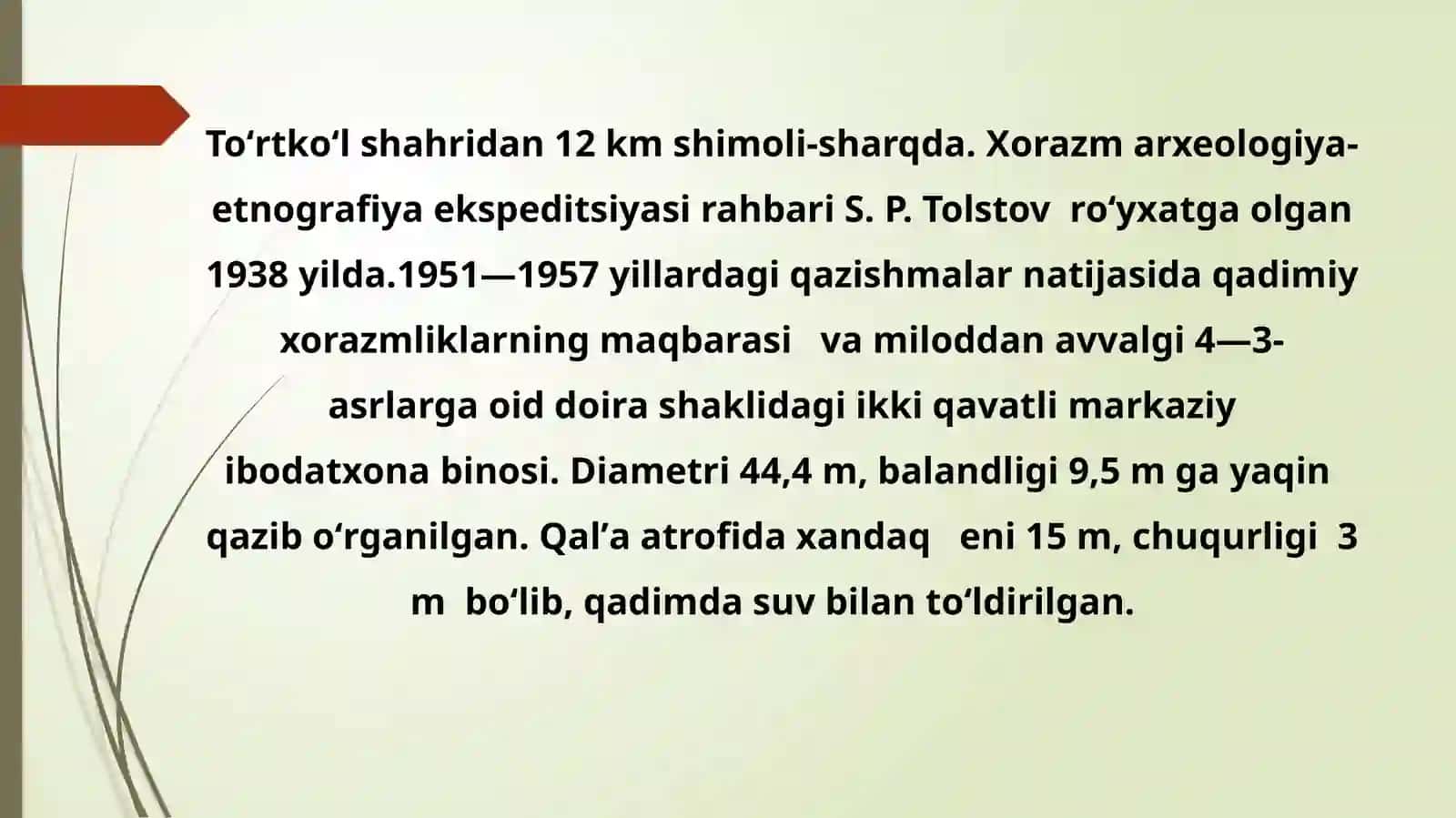 Mavzu: Qo'yqirilgan qal'a 3