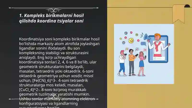 Kompleks birikmalardagi kimyoviy bog’ 3