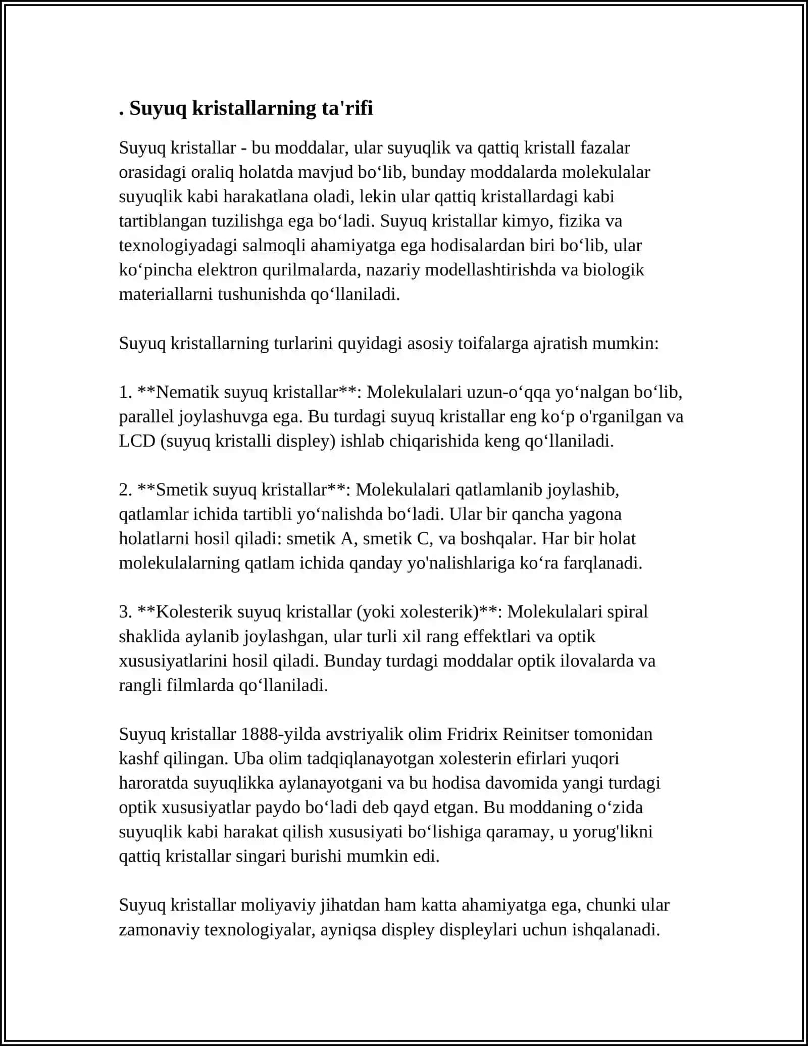 SUYUQ KRISTALLAR 3