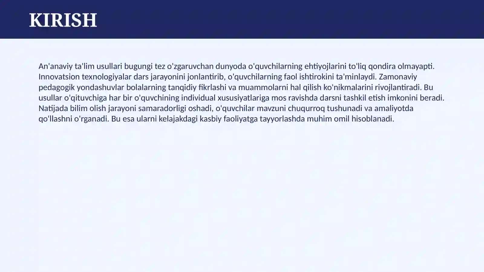 PEDAGOGIK AMALIYOTDA INNOVATSION TEXNOLOGIYALARNI QO’LLASH 3