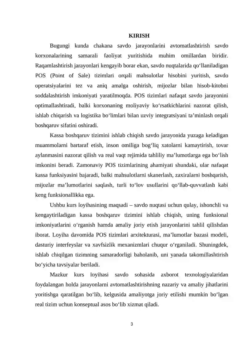 Axborot tizimlari va texnologiyalari yo`nalishi III-bosqich 3