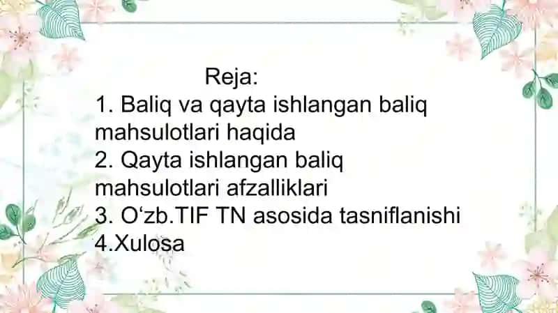 Baliq va qayta ishlangan baliq mahsulotlari 3