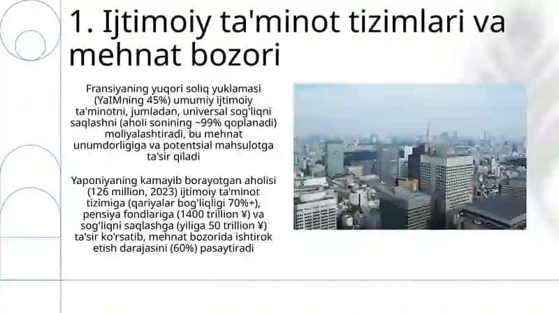 Rivojlangan mamlakatlarda aholi va mehnat bozori tahlili (Yaponiya va Fransiya misolida) 3