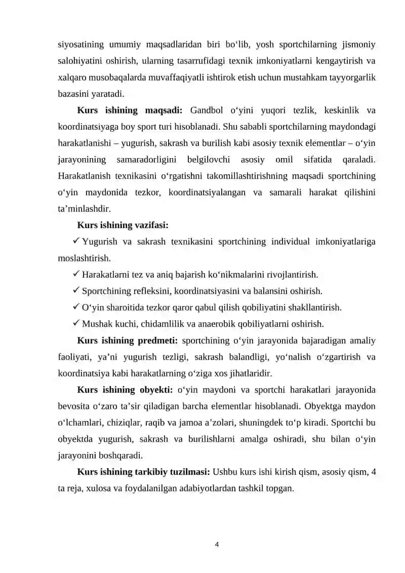 Gandbol o‘yinida harakatlanish (yugurish, sakrash) texnikasini o‘rgatishni yakomillashtirish 3