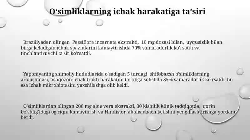 O'simliklar va ularning ichak faoliyatiga ta'siri 3