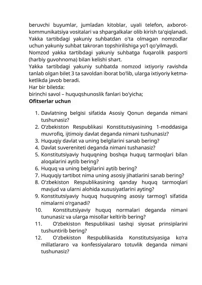 ICHKI ISHLARGA KIRIVCHILAR UCHUN PSIXOLOGIK TESTLAR TO`PLAMI 3