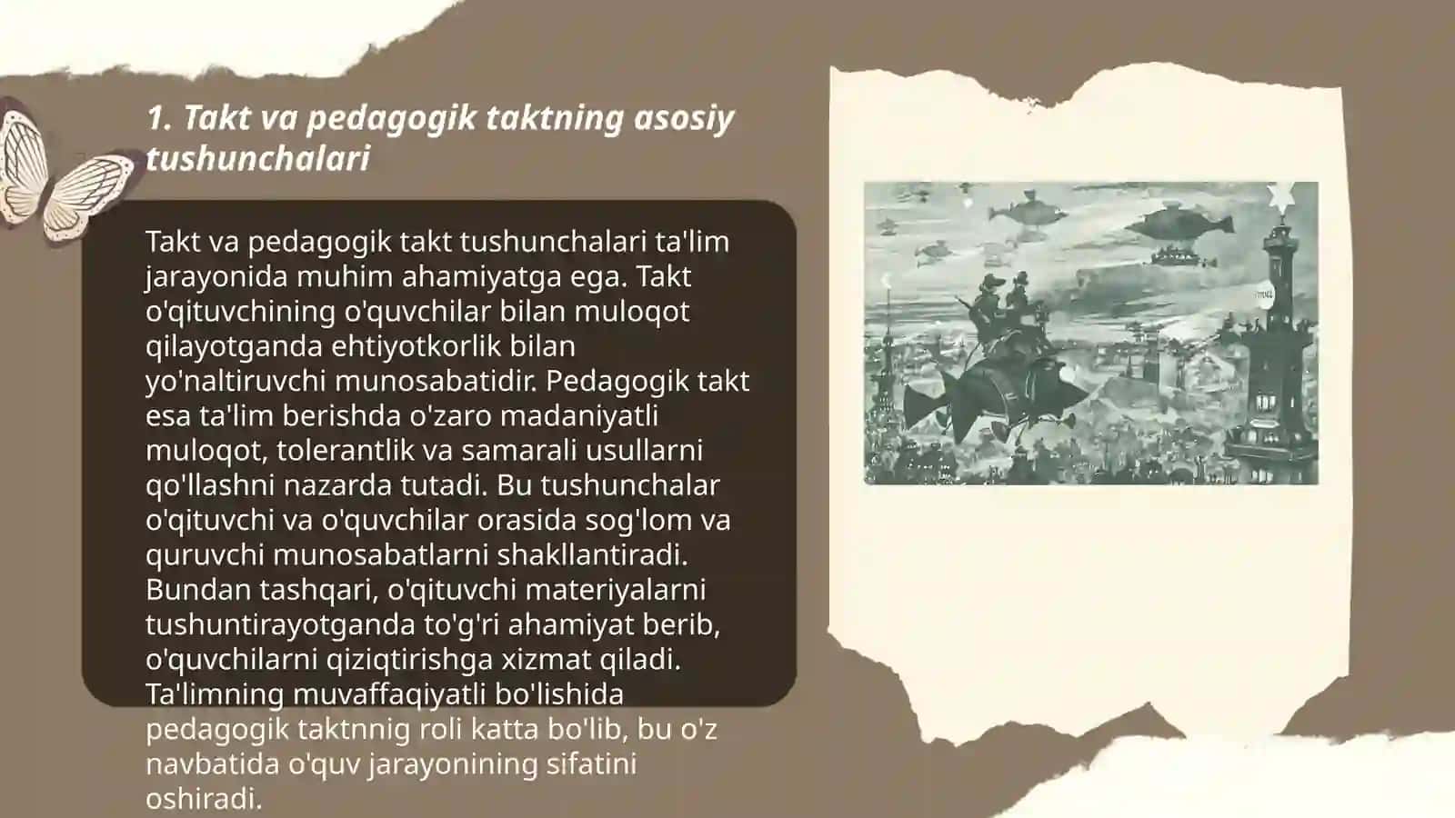 Takt va pedagogik takt. Taktika shakllanishi boʻyicha amaliy vazifalar bajarish 3