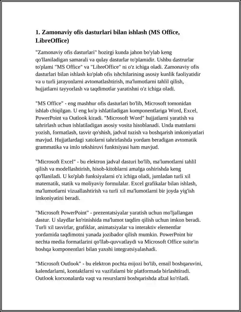 ZAMONAVIY DASTURLAR BILAN ISHLASH 3
