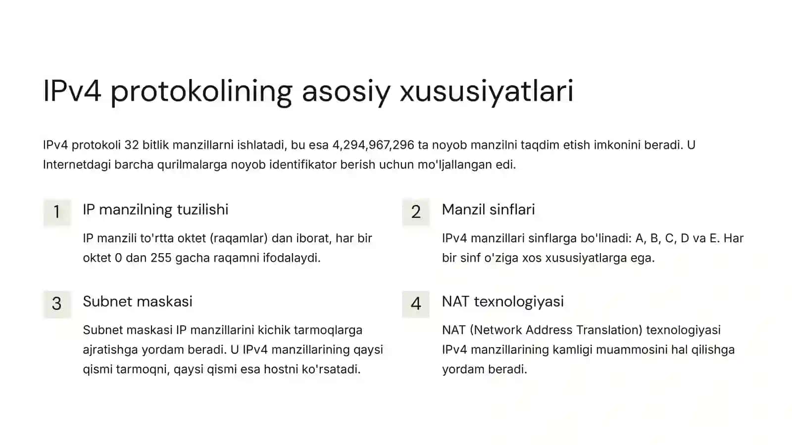 IPv4 va IPv6 protokollari: taqqoslash va tahlil 3