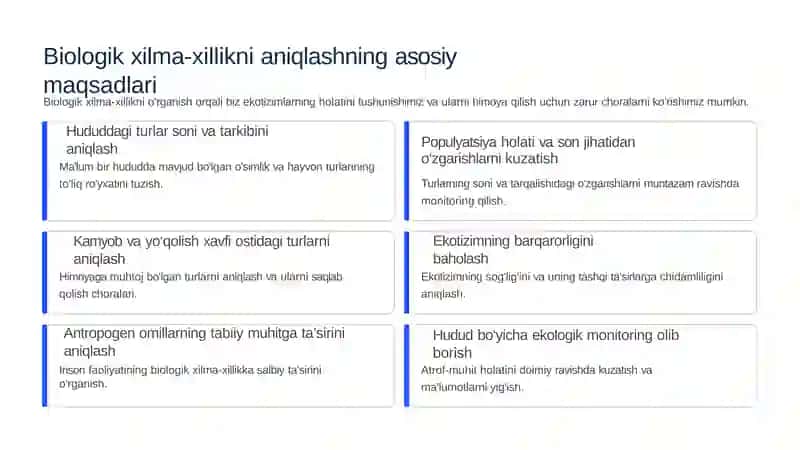 Tabiatdagi biologik xilma-xillikni aniqlash va qayta qilish 3