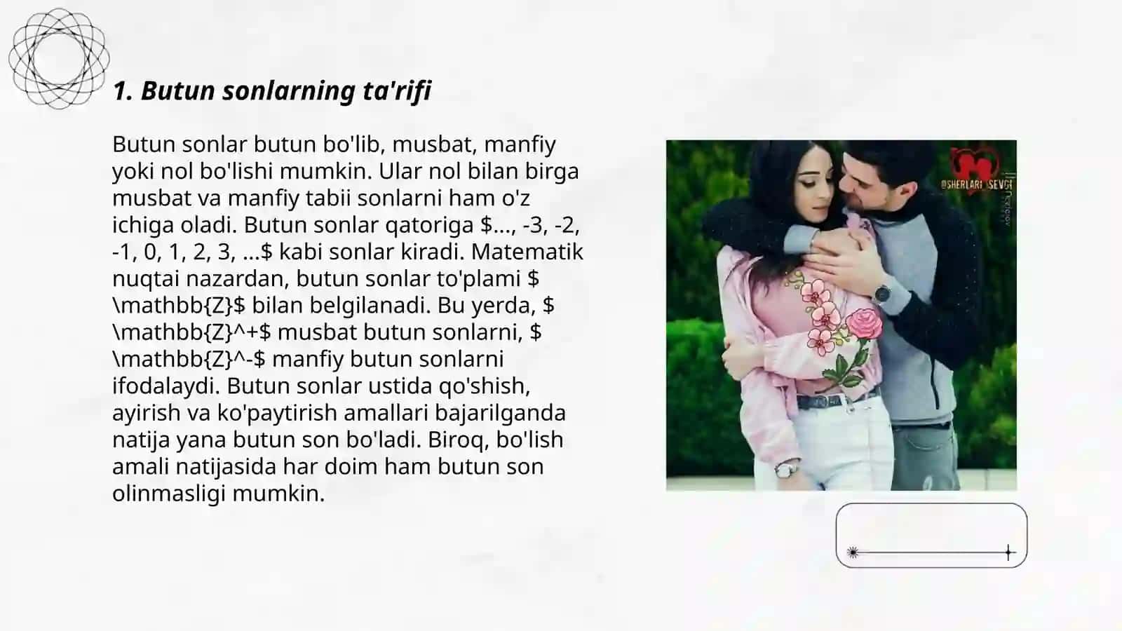 Butun son. Butun songa doir misollar yechishni oʼrgatish 3