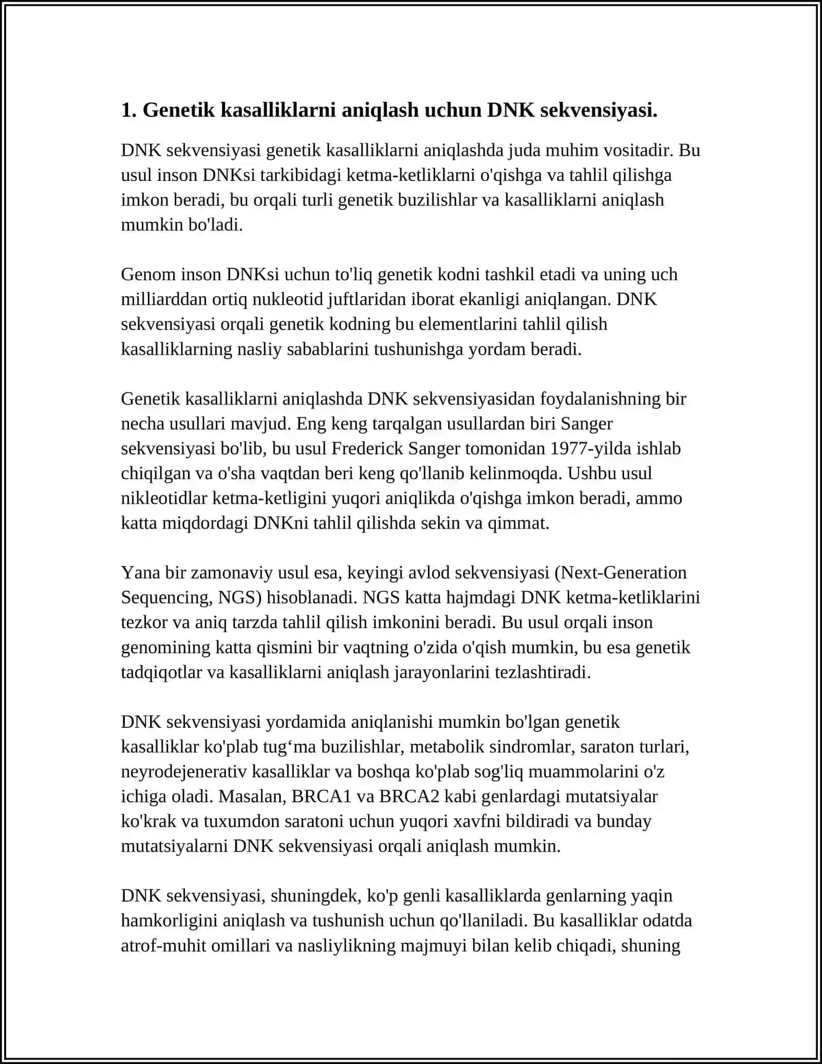 TURLI GENETIK KASALLIKLARNI ZAMONAVIY USULLAR ASOSIDA IDENTIFIKATSIYALASH 3