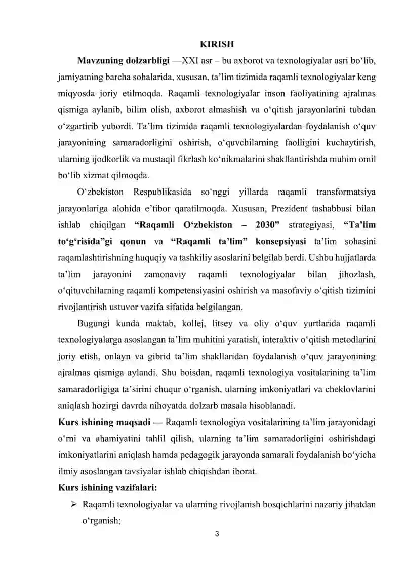 RAQAMLI TEXNOLOGIYA VOSITALARINI TA’LIM SAMARADORLIGINI OSHIRISHDAGI O’RNI VA IMKONIYATLARI 3