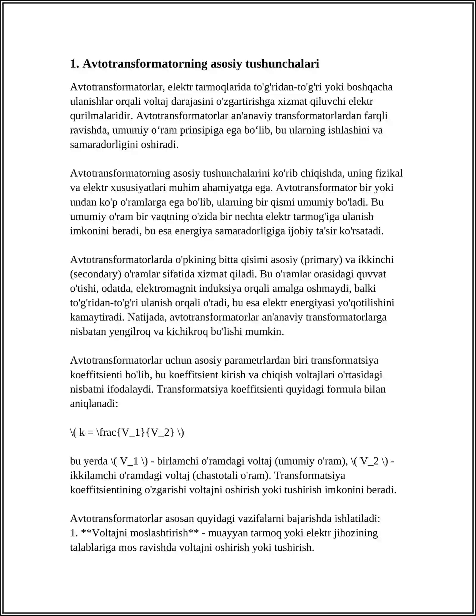 AVTOTRANSFORMATORNING IMITATSION MODELI 3