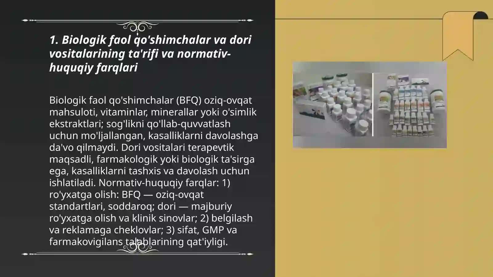 Biologik faol qo'shimchalar va dori vositalarining qiyosiy tahlili 3