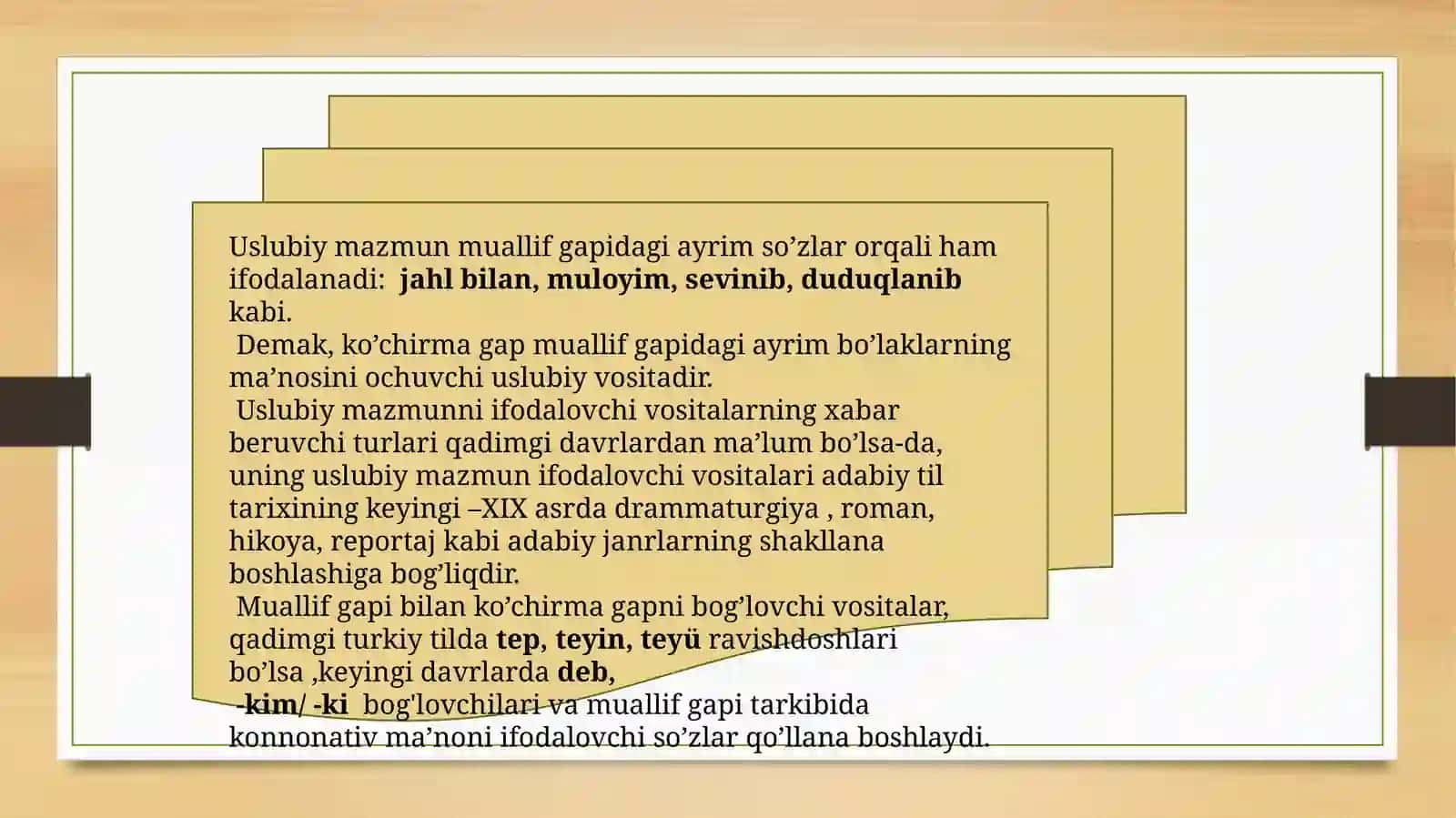 Eski o’zbek tilida ko’chirma gaplarning shakllanishi 3