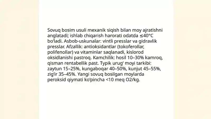 O'simlik moylari tarkibi, xossalari va ahamiyati 3