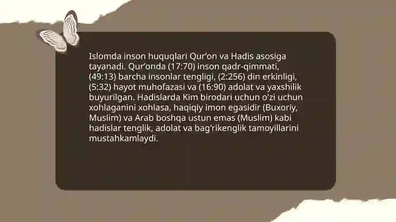 Islomda inson huquqlari himoyasi ijtimoiy tenglik adolat va tolerantlik 3