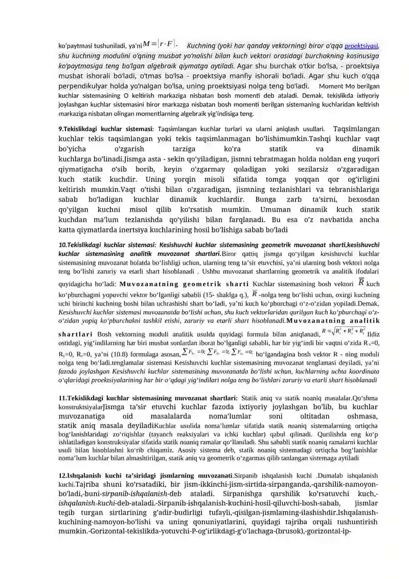 Statika aksiomalari 3