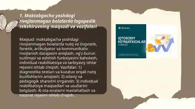 Maktabgacha yoshdagi rivojlanmagan bolalarning logopedik tekshirish natijalari va korrektison 3