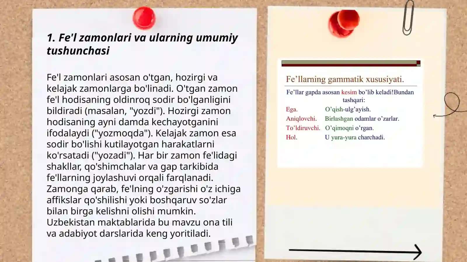 Fe'l zamonlari, ularning turlari. Fe'llarning tuslanishi. Fe'llarning yasalishi 3