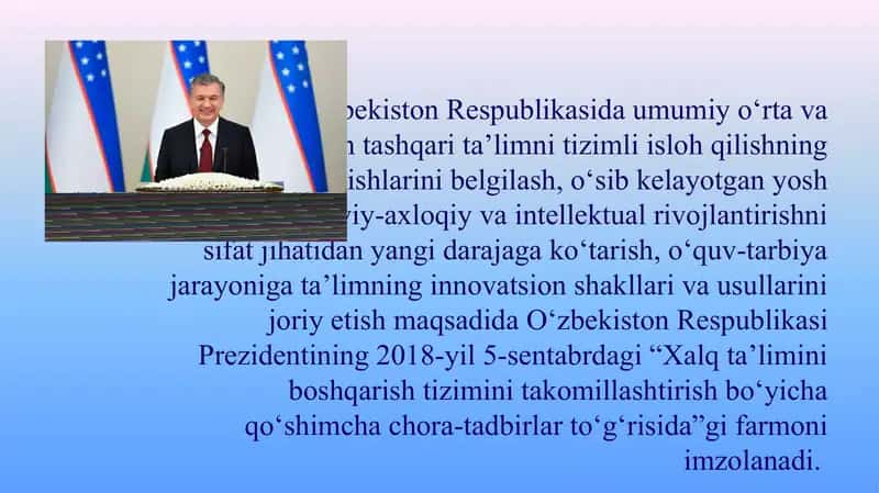 O'zbekiston Respublikasi xalq ta'lim tizimini 2030-yilgacha rivojlantirish konsepsiyasida belgilangan vazifalar va kutilayotgan natijalar 3