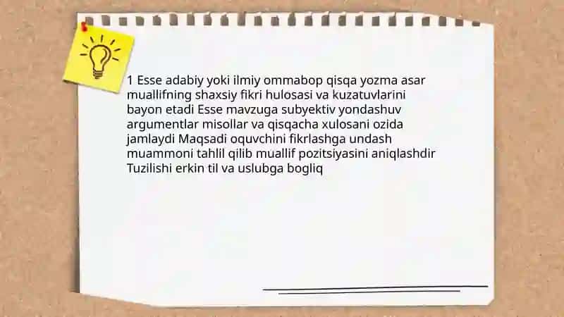 ESSE, ESSE HAQIDA TUSHUNCHA 3