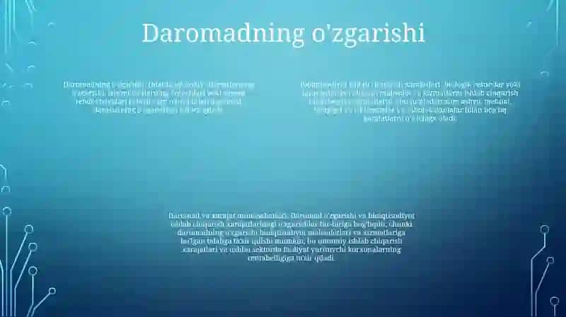 Bioiqtisodiyotda Mahsulot Yetishtirish Harajatlari Va Daromadning OʻZgarishi 3