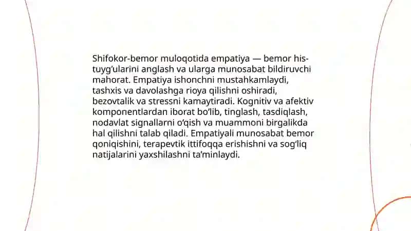 Shifokor va bemor muloqotining psixologik xususiyati 3