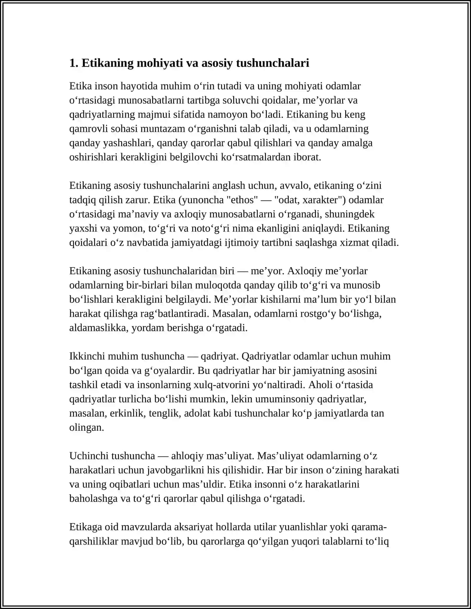 ETIKANING MOXIYATI VA DAVLAT TASHKILOTLARI VA DAVLAT XIZMATIDAGI ETIKASI 3