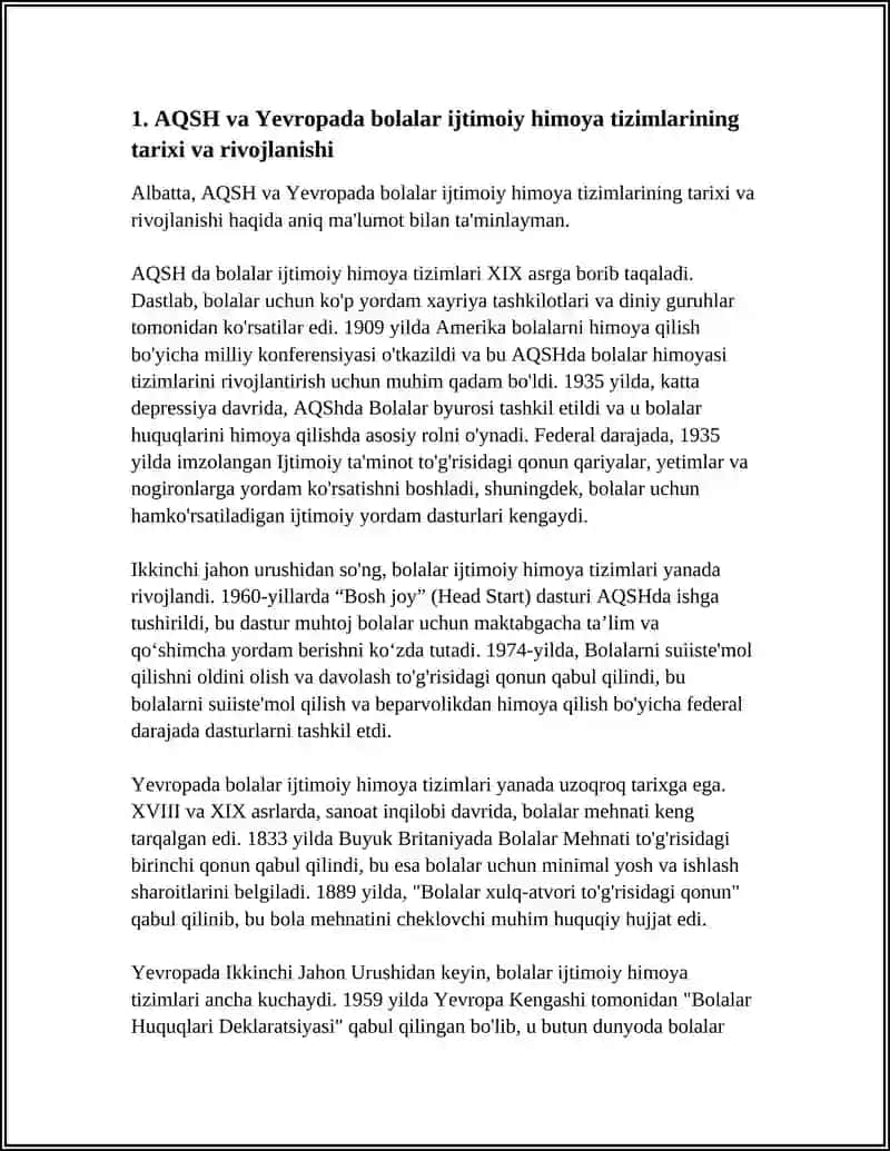 BOLALAR VA OʻSMIRLAR BILAN ISHLASHDA IJTIMOIY ISH AHAMIYATI:AQSH VAYEVROPA TAJRIBASI 3