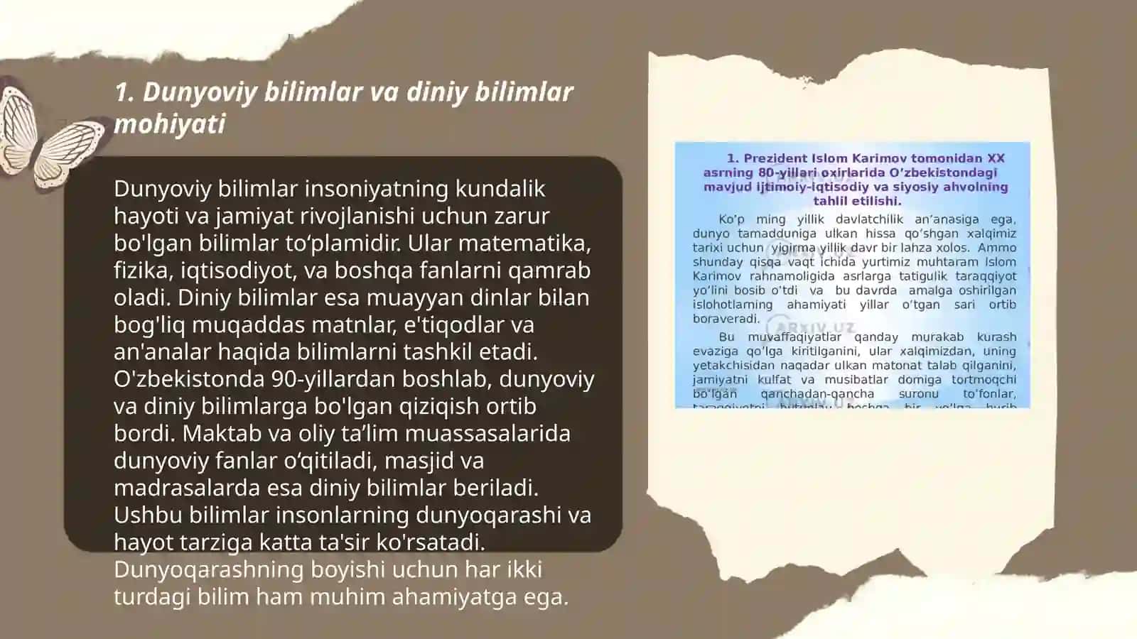 Dunyoviy bilimlar va diniy bilimlar mutanosibligi 3