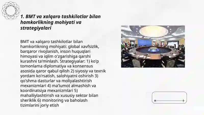 BMT va xalqaro tashkilotlar bilan hamkorlik 3