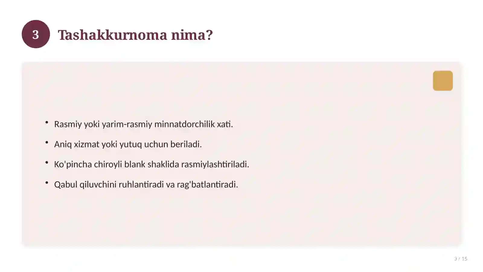 Tashakkurnoma 3