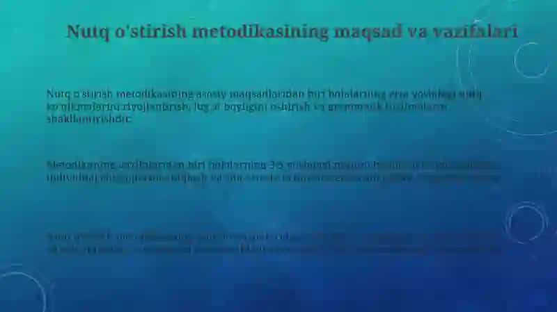 Nutq o'stirish metodikasi fanining maqsad va vazifalari 3