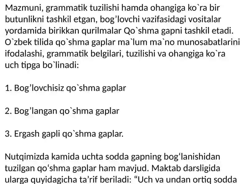 Murakkab Qo'shmagaplar 3