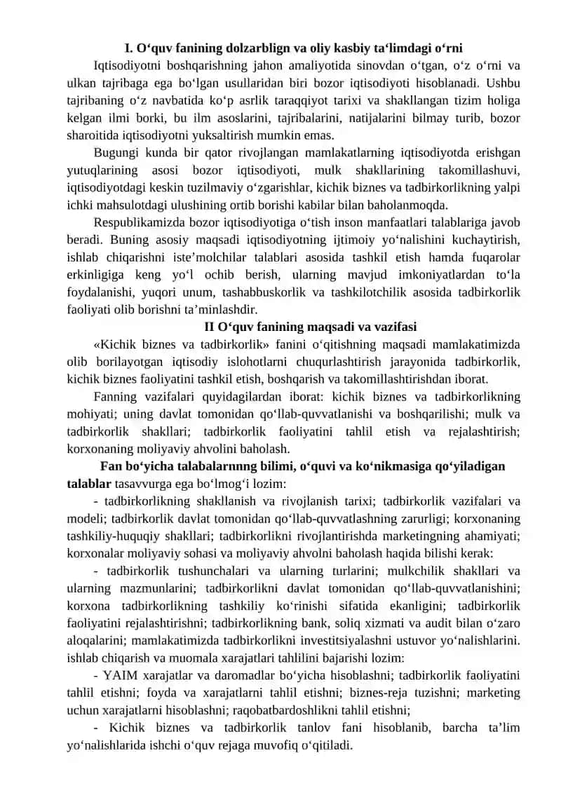 ISHCHI FAN DASTURI (sirtqi ta’lim) 3