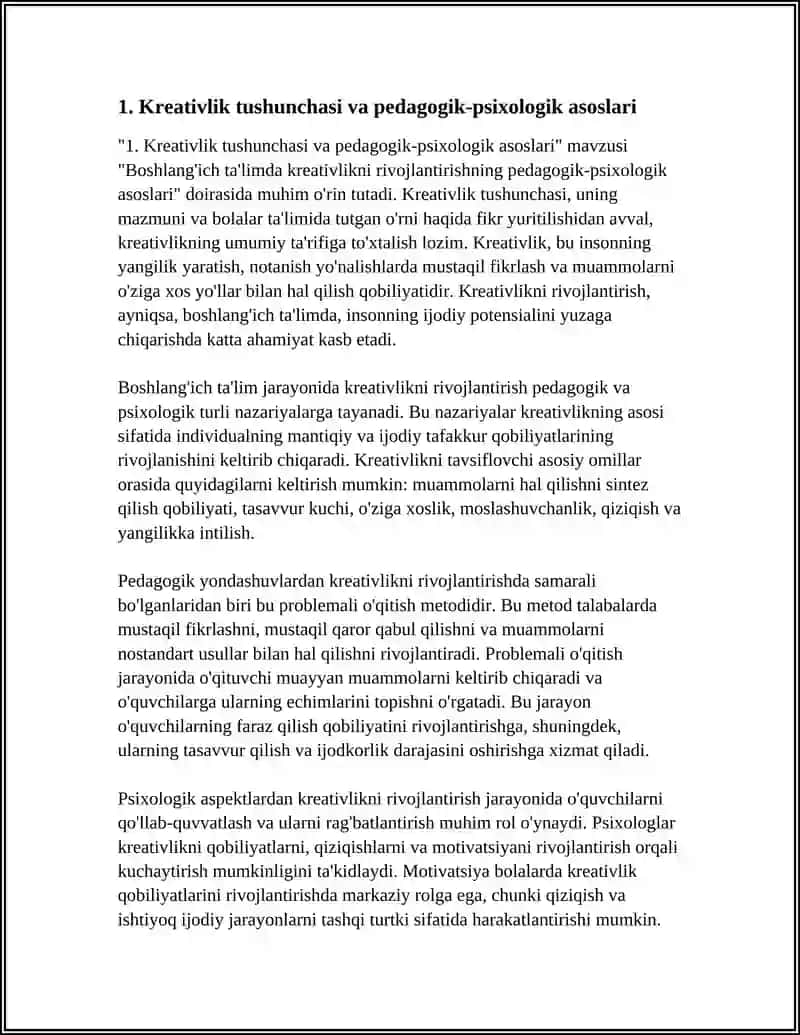 Boshlang'ich ta'limda kreativlikni rivojlantirishning pedagogik-psixologik asoslari 3