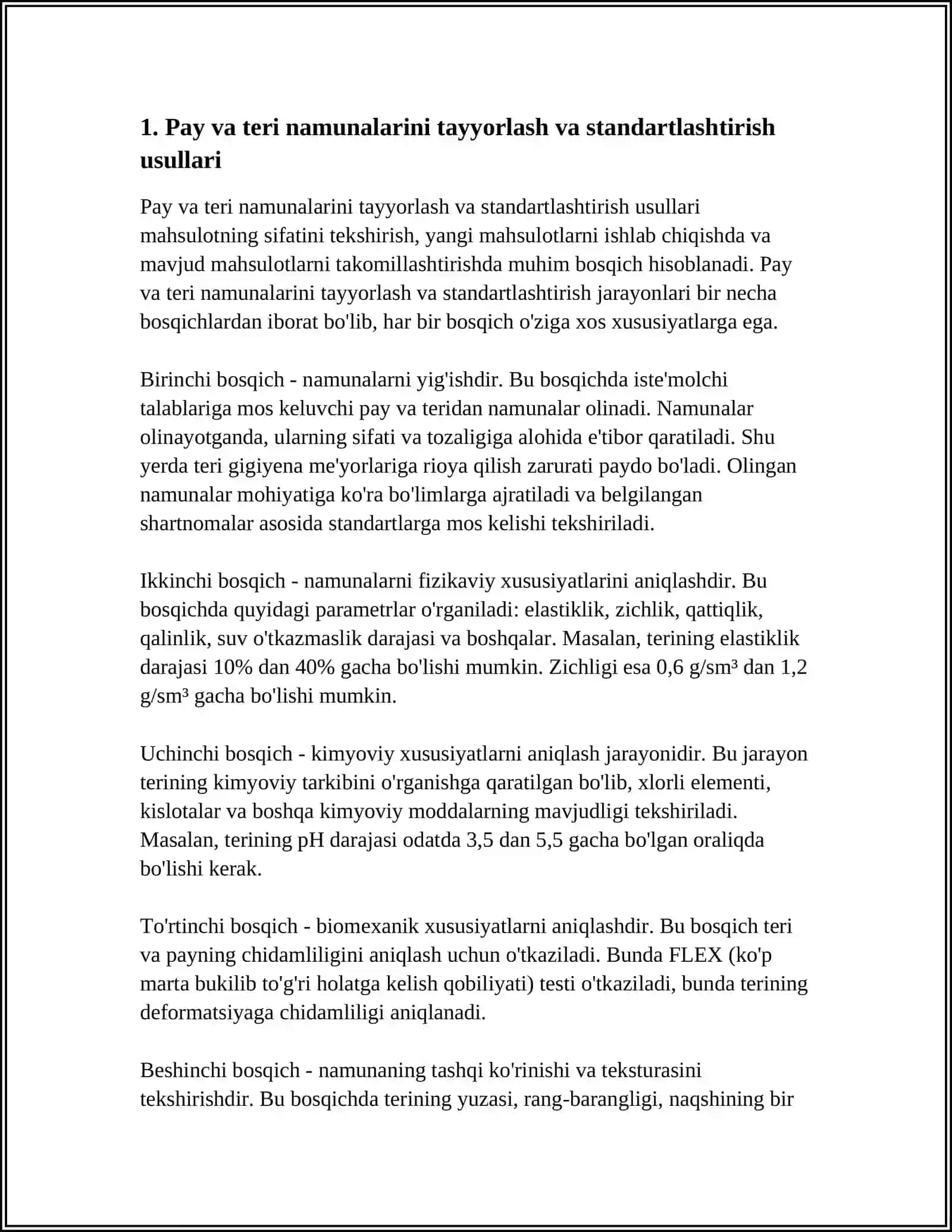 PAY VA TERI NAMUNALARINI MEXANIK HAOSSALARINI O'RGANISH 3