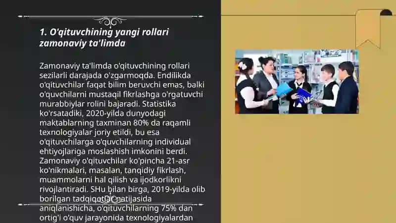 Zamonaviy pedagogikada pedagoglik kasbi va unga qo'yilayotgan talablar 3