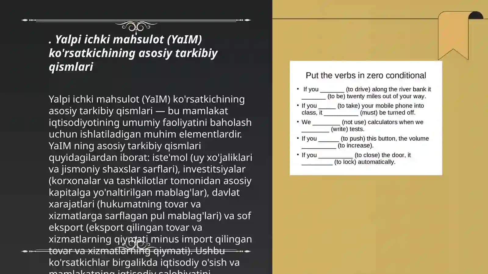 Yalpi ichki mahsulot (YaIM) ko'rsatkichining asosiy tarkibiy qismlari 3