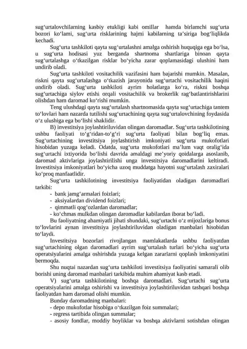 Sug‘urta Kompayniasining Moliyaviy Asoslari 3