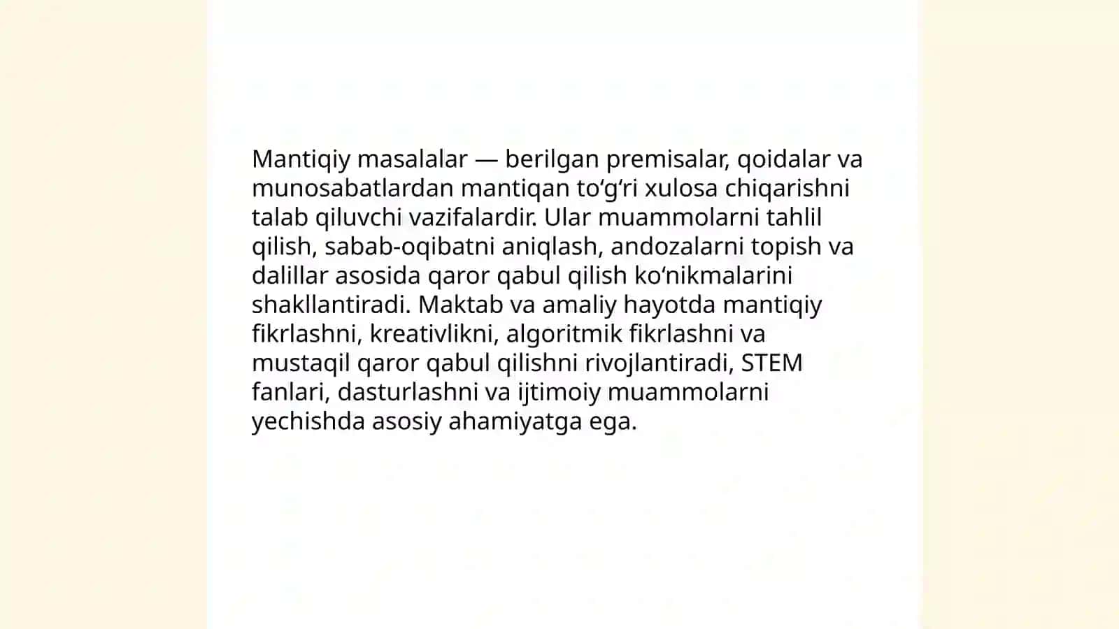 Mantiqiy masalalar va ularni yechish usullarini o'rgatish 3