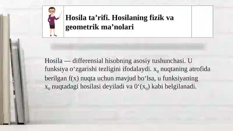 Hosilayordamida funksiyalarni tekshirish mavzusi 3