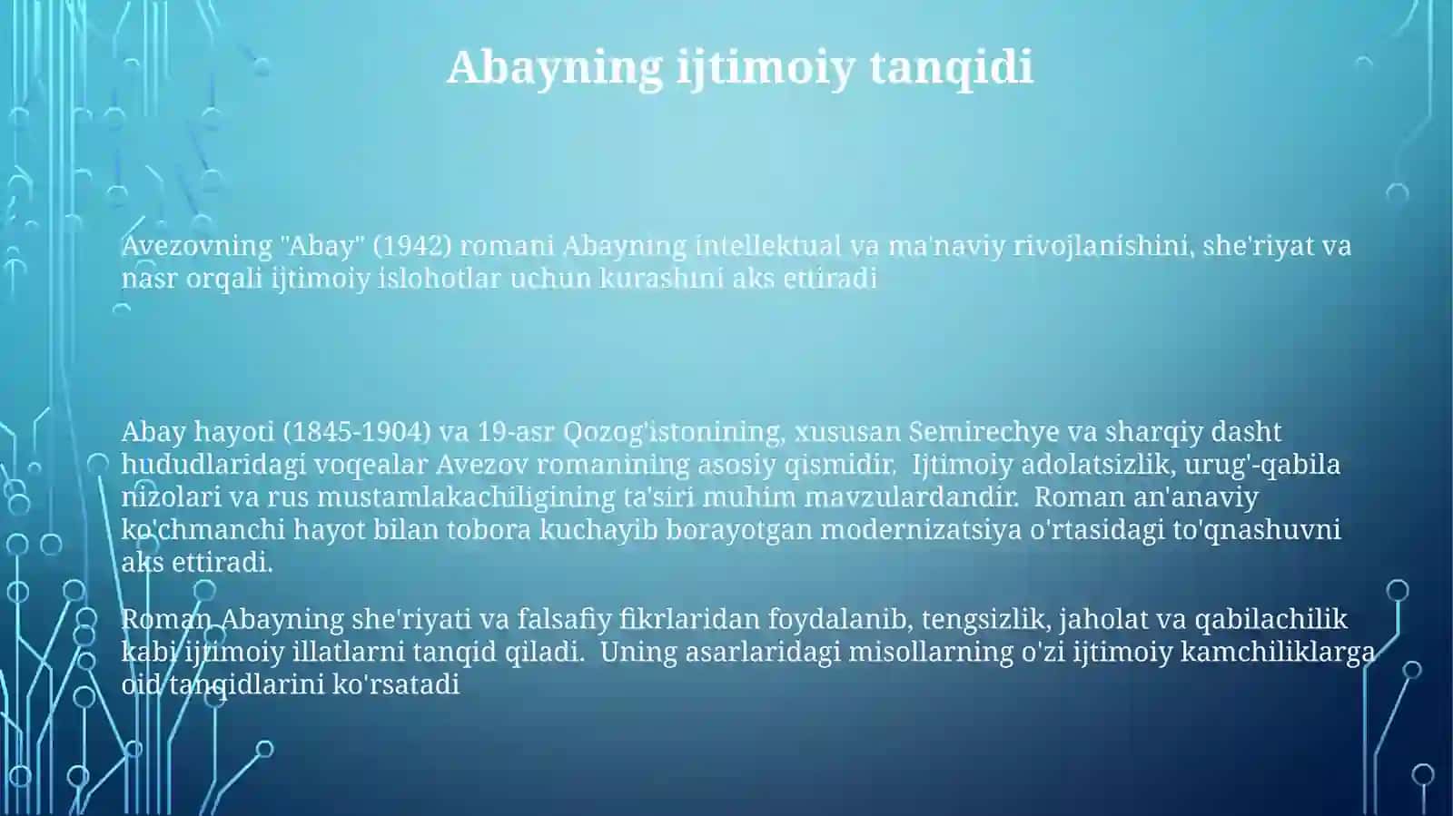 MuxtorAvezovning"Abay"romani 3