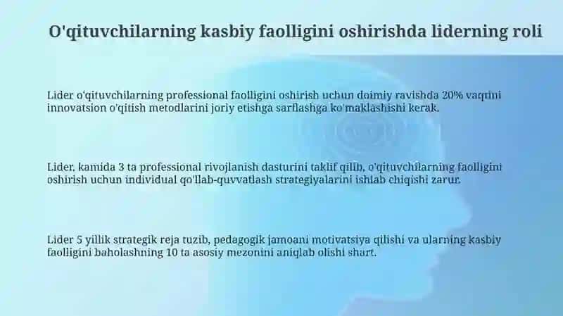 O'qituvchi kasbiy faolligini oshirishda liderlik 3