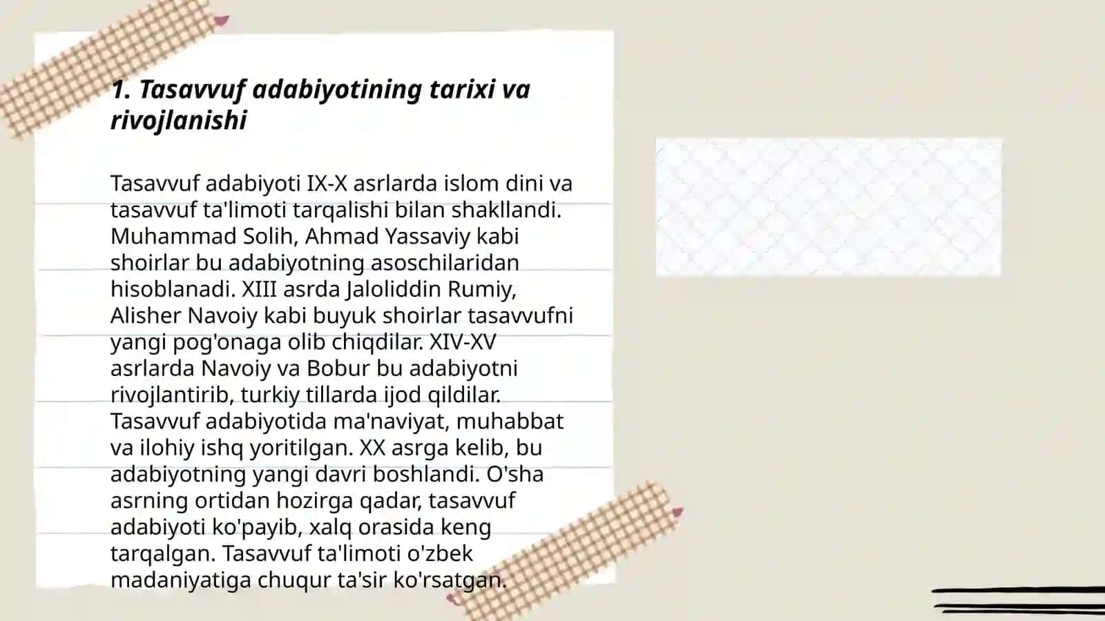 Tasavvuf va mumtoz she’riyatni chuqur o‘rganish va ularning mazmunini anglash 3