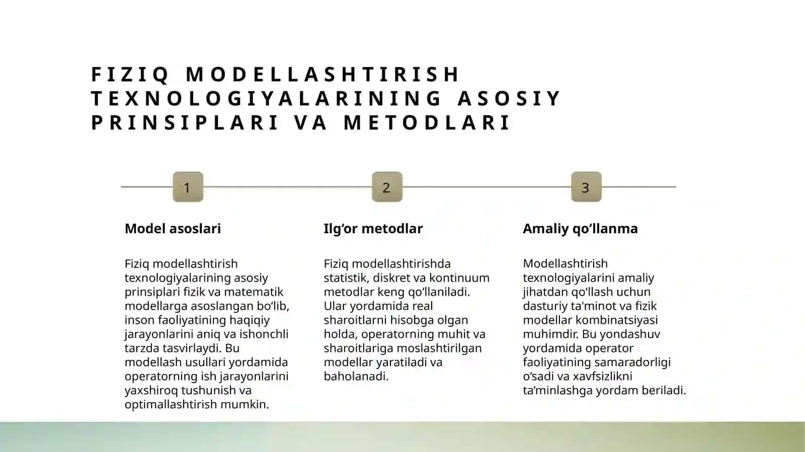 Operator faoliyatni fizik modellashtirish 3