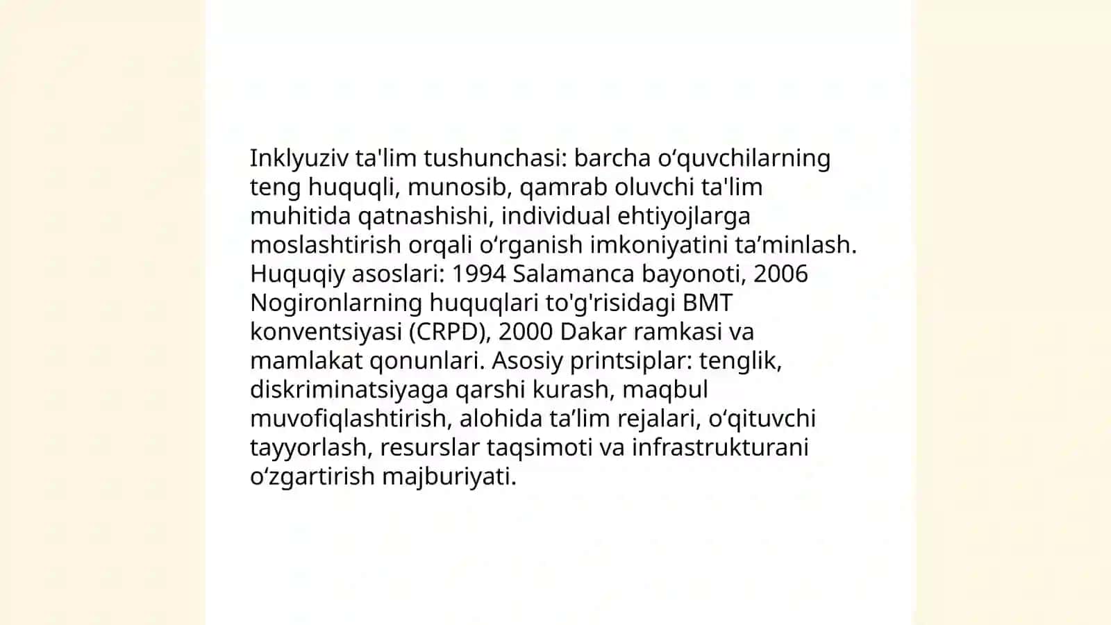 Inklyuziv ta'limning Huquqiy asoslari 3
