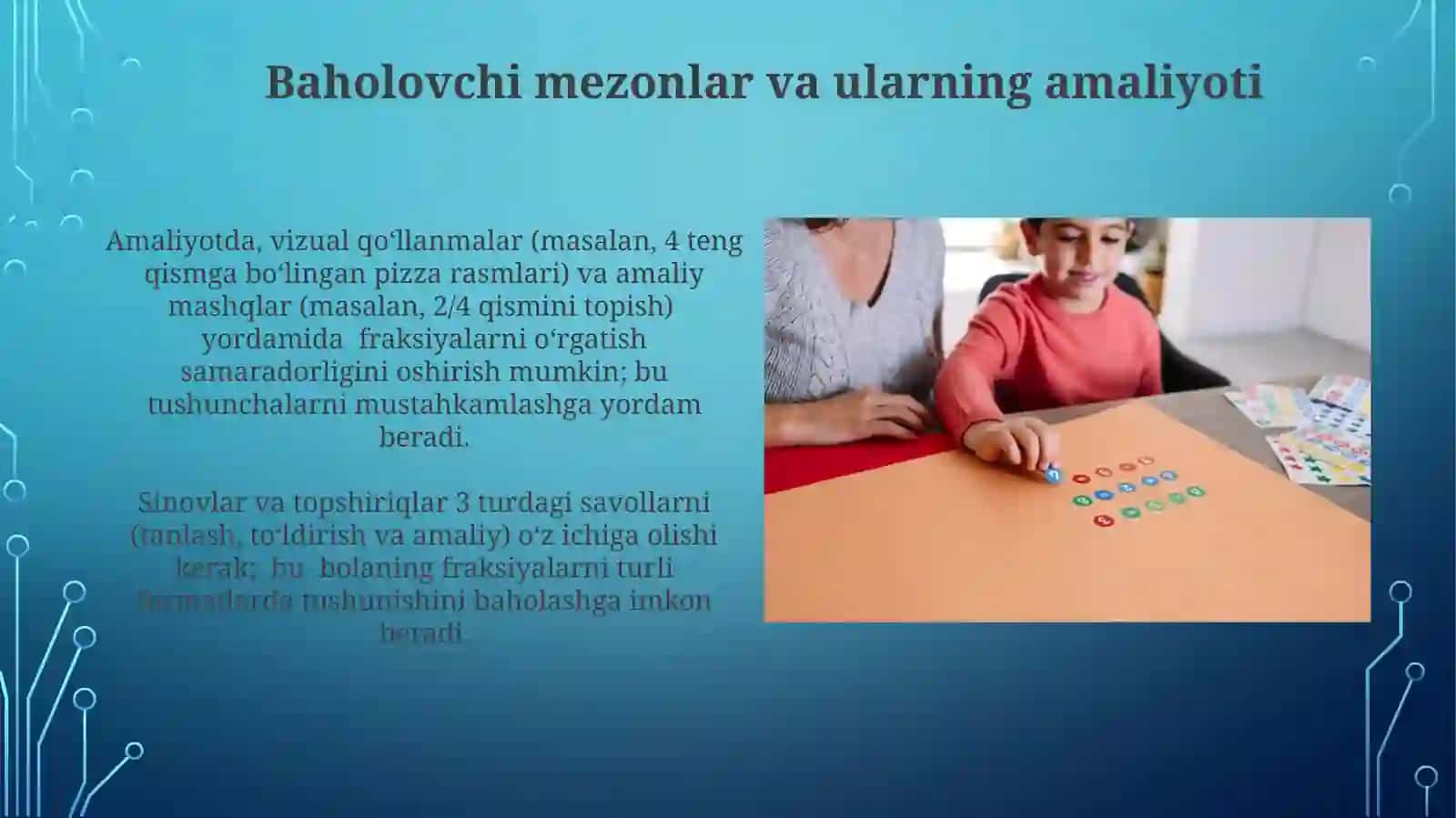 Aqli zaif bolalar uchun oddiy kasrlar o'rgatish 3